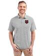 Arkansas State Red Wolves Cutter & Buck Virtue Eco Pique Botanical Print Recycled Mens Polo Black Front