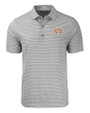 Texas Longhorns 100 Years at DKR Cutter & Buck Forge Eco Heather Stripe Stretch Recycled Mens Polo Elemental Grey Heather Mannequin