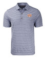 Texas Longhorns 100 Years at DKR Cutter & Buck Forge Eco Heather Stripe Stretch Recycled Mens Polo Navy Blue Heather Mannequin
