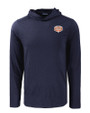 Texas Longhorns 100 Years at DKR Cutter & Buck Coastline Epic Comfort Recycled Mens Hooded Shirt Navy Blue Mannequin