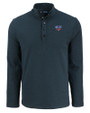 SMU Mustangs Cutter & Buck Hunts Point Eco Textured Fleece Recycled Mens Snap Pullover BL_MANN_HG 