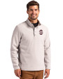 Southern Illinois Salukis College Vault Cutter & Buck Hunts Point Eco Textured Fleece Recycled Mens Snap Pullover Polished Medium Gray Front
