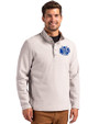 Air Force Falcons College Vault Cutter & Buck Hunts Point Eco Textured Fleece Recycled Mens Snap Pullover Polished Medium Gray Front