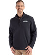 Providence Friars Cutter & Buck Hunts Point Recycled Fleece Mens Hybrid Snap Placket Pullover Black Front