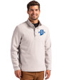 Indiana State Sycamores Cutter & Buck Hunts Point Recycled Fleece Mens Hybrid Snap Placket Pullover Polished Medium Gray Front