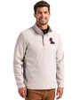 Ole Miss Rebels Cutter & Buck Hunts Point Eco Textured Fleece Recycled Mens Snap Pullover Polished Medium Gray Front