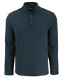 SMU Mustangs College Vault Cutter & Buck Hunts Point Eco Textured Fleece Recycled Mens Snap Pullover BL_MANN_HG 