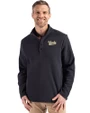 Vanderbilt Commodores College Vault Cutter & Buck Hunts Point Eco Textured Fleece Recycled Mens Snap Pullover Black Front