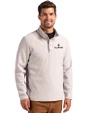 Illinois Fighting Illini Cutter & Buck Hunts Point Eco Textured Fleece Recycled Mens Snap Pullover Polished Medium Gray Front