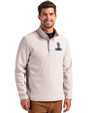Northern Arizona Lumberjacks College Vault Cutter & Buck Hunts Point Eco Textured Fleece Recycled Mens Snap Pullover Polished Medium Gray Front