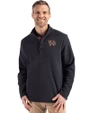 Norfolk Tides Cutter & Buck Hunts Point Eco Textured Fleece Recycled Mens Snap Pullover Black Front
