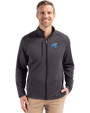 Middle Tennessee Blue Raiders Cutter & Buck Peshastin Fleece Recycled Mens Full Zip Jacket Black Heather Front