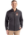 Texas Longhorns SEC Cutter & Buck Peshastin Fleece Recycled Mens Full Zip Jacket Black Heather Front