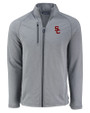 USC Trojans Cutter & Buck Peshastin Fleece Recycled Mens Full Zip Jacket Elemental Grey Heather Mannequin