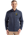 FIU Panthers College Vault Cutter & Buck Peshastin Fleece Recycled Mens Full Zip Jacket Navy Blue Heather Front