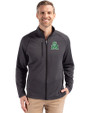 Marshall Thundering Herd College Vault Cutter & Buck Peshastin Fleece Recycled Mens Full Zip Jacket Black Heather Front