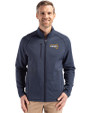 Northern Arizona Lumberjacks Cutter & Buck Peshastin Fleece Recycled Mens Full Zip Jacket Navy Blue Heather Front