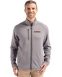 Texas Tech Red Raiders College Vault Cutter & Buck Peshastin Fleece Recycled Mens Full Zip Jacket Elemental Grey Heather Front
