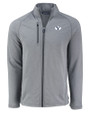 Brigham Young Cougars Cutter & Buck Peshastin Fleece Recycled Mens Full Zip Jacket Elemental Grey Heather Mannequin
