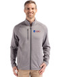 Fairleigh Dickinson Knights Cutter & Buck Peshastin Fleece Recycled Mens Full Zip Jacket Elemental Grey Heather Front