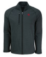 Nebraska Cornhuskers College Vault Cutter & Buck Peshastin Fleece Recycled Mens Full Zip Jacket Black Heather Mannequin