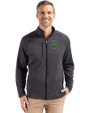 Dayton Dragons Cutter & Buck Peshastin Recycled Grid Fleece Mens Full Zip Jacket Black Heather Front