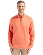 UOP Tigers Cutter & Buck Peshastin Fleece Recycled Mens Half Zip Pullover College Orange Heather Front