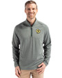 Cal Poly Mustangs Cutter & Buck Peshastin Fleece Recycled Mens Half Zip Pullover Hunter Heather Front