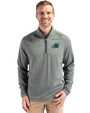 Tulane Green Wave Cutter & Buck Peshastin Fleece Recycled Mens Half Zip Pullover Hunter Heather Front