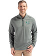 Tulane Green Wave College Vault Cutter & Buck Peshastin Fleece Recycled Mens Half Zip Pullover Hunter Heather Front
