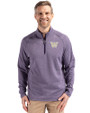 Washington Huskies Cutter & Buck Peshastin Recycled Grid Fleece Mens Half Zip Pullover College Purple Heather Front