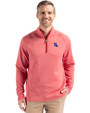 Louisiana Tech Bulldogs Cutter & Buck Peshastin Fleece Recycled Mens Half Zip Pullover Red Heather Front