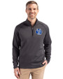Air Force Falcons College Vault Cutter & Buck Peshastin Fleece Recycled Mens Half Zip Pullover Black Heather Front