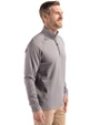 Nebraska Cornhuskers Cutter & Buck Peshastin Fleece Recycled Mens Half Zip Pullover Elemental Grey Heather Side