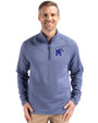 Memphis Tigers Cutter & Buck Peshastin Fleece Recycled Mens Half Zip Pullover Tour Blue Heather Front