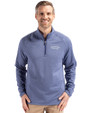 Montana State Bobcats College Vault Cutter & Buck Peshastin Fleece Recycled Mens Half Zip Pullover Tour Blue Heather Front