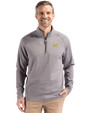 Michigan Wolverines College Vault Cutter & Buck Peshastin Fleece Recycled Mens Half Zip Pullover Elemental Grey Heather Front