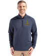 Northern Arizona Lumberjacks College Vault Cutter & Buck Peshastin Fleece Recycled Mens Half Zip Pullover Navy Blue Heather Front