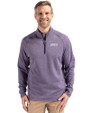 NYU Violets Cutter & Buck Peshastin Fleece Recycled Mens Half Zip Pullover College Purple Heather Front