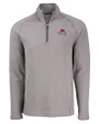 FSU Bobby Bowden Cutter & Buck Peshastin Fleece Recycled Mens Half Zip Pullover Elemental Grey Heather Mannequin