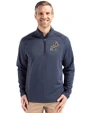ETSU Buccaneers College Vault Cutter & Buck Peshastin Fleece Recycled Mens Half Zip Pullover Navy Blue Heather Front