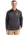 Appalachian State Mountaineers Cutter & Buck Peshastin Fleece Recycled Mens Half Zip Pullover Black Heather Front