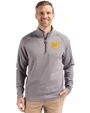 Michigan Wolverines Alumni Cutter & Buck Peshastin Fleece Recycled Mens Half Zip Pullover Elemental Grey Heather Front