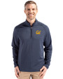 Cal Golden Bears Cutter & Buck Peshastin Fleece Recycled Mens Half Zip Pullover Navy Blue Heather Front
