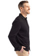 Texas Southern Tigers Cutter & Buck Advantage Tri-Blend Eco Soft Pique Long Sleeve Knitted Mens Button Up Black Side