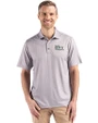 The Ivy League Cutter & Buck Pike Eco Shadow Check Print Recycled Mens Polo Polished Medium Gray Front