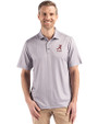 Alabama Crimson Tide Alumni Cutter & Buck Pike Eco Shadow Check Print Recycled Mens Polo Polished Medium Gray Front