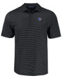 Boise State Broncos Cutter & Buck Pike Eco Shadow Check Print Recycled Mens Polo Black Mannequin