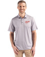 Dayton Flyers College Vault Cutter & Buck Pike Recycled Shadow Check Print Mens Polo Polished Medium Gray Front