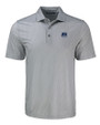 New Hampshire Wildcats College Vault Cutter & Buck Pike Eco Shadow Check Print Recycled Mens Polo Polished Medium Gray Mannequin